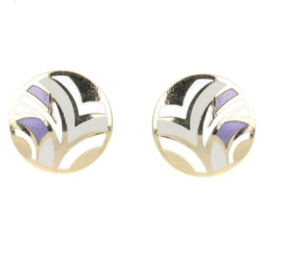 Behave - Oorknoppen art deco stijl goudkleur paars wit - 2,8 cm