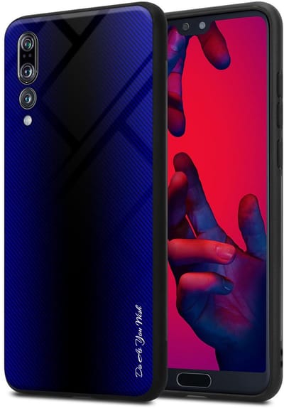 Cadorabo Hoesje geschikt voor Huawei P20 PRO / P20 PLUS in KOBALT PAARS - Beschermhoes gemaakt van TPU silicone Case Cover en achterkant van gehard glas