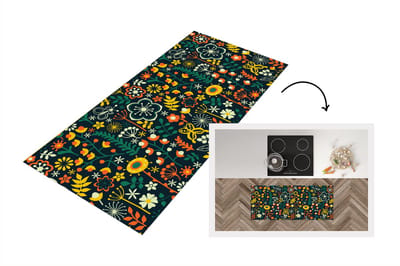 Keukenloper - Loper keuken - Meisjes - Vlinder - Planten - Patronen - 120x50 cm - Keukenloper vinyl