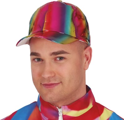 Guirca Glitter baseballcap petje - multi colour metallic - verkleed accessoires - volwassenen - Eighties/disco/foute party/Glamour