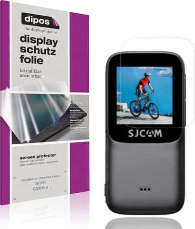 dipos – 4x Beschermfolie geschikt voor SJCAM C200 Pro | Krasbestendige & heldere Screenprotector Ultra-Thin
