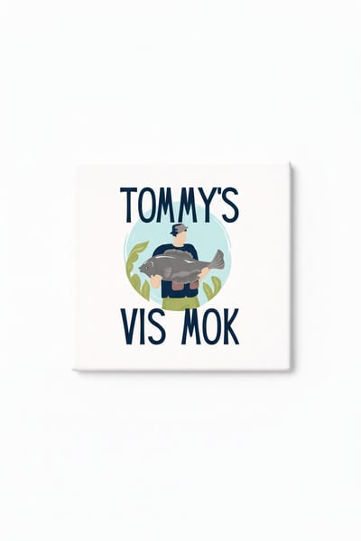 Grappige Vissen Keramische Tegel – Tommy’s Vis Mok Vissers Design Decoratieve Cadeau Tegel voor Visliefhebbers