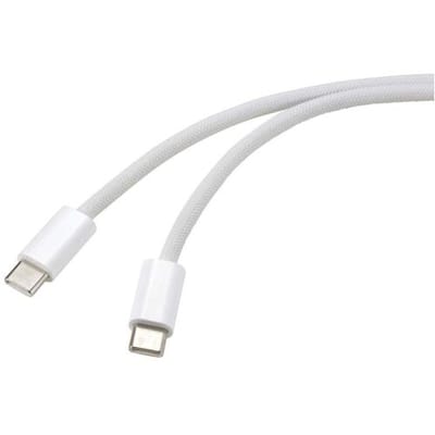 Renkforce RF-6056884 USB-kabel USB-C stekker, USB-C stekker 3.00 m Wit Verdraaide paren