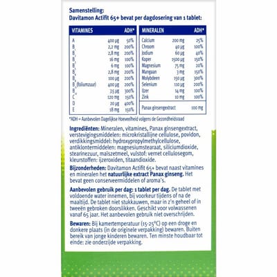 Davitamon - Actifit 65+ - 4 x 70 tabletten - Voordeelverpakking