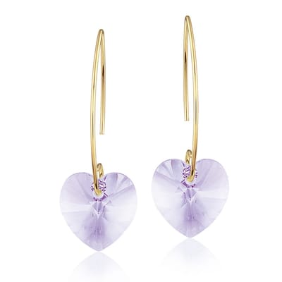 Montebello Oorbellen Pippa HG58 - Swarovski Hart - 925 Zilver Verguld - Ø14mm - 40mm