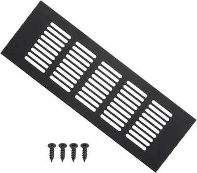 Set van 9 Zwarte Aluminium Ventilatie Roosters voor Kasten en Deuren