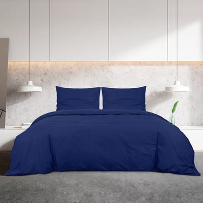 vidaXL - Dekbedovertrekset - 260x240 - cm - katoen - marineblauw