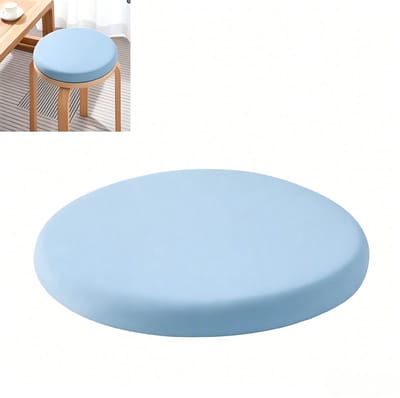 Rond zitkussen - Stoelkussen - Krukkussen - Zitkussen van traagschuim - Afneembaar - Wasbaar - Koel en huidvriendelijk - Comfortabel en drukverlagend - Gemaakt van sponsmateriaal - Diameter 30cm - Geschikt voor thuis, kantoor en café - Lichtblauw