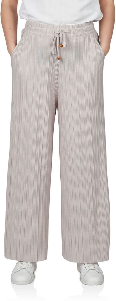 DENIMFY Dames Chino Broek DFBrenda comfort/relaxed Beige S Volwassenen Palazzobroek / Zomerbroek