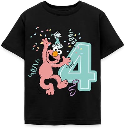 Sesamstraat Elmo Verjaardag 4 Jaar Cadeau T-Shirt Kinderen