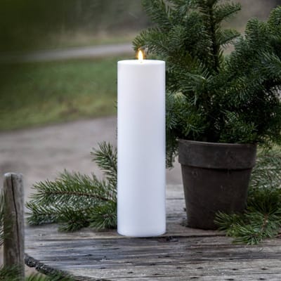 STAR TRADING LED kaars Flamme Rak 37,5 cm wit kunststof op batterijen