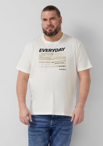 Katoenen jersey T-shirt met opdruk vooraan ronde hals s.Oliver