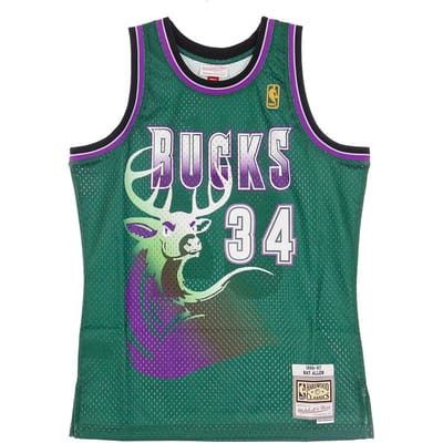 Basketbaltanktop voor heren Nba Swingman Jersey Hardwood Classics No 34 Ray Allen 1996-97 Milbuc Alternatieve originele teamkleuren