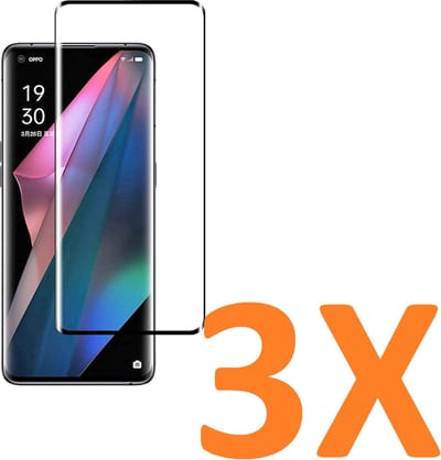 Volledige dekking Screenprotector Glas - Tempered Glass Screen Protector Geschikt voor: Oppo Find X5 -  - 3x