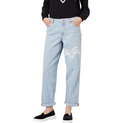 Emporio Armani Dames J89 Baggy Jeans (Blauw)
