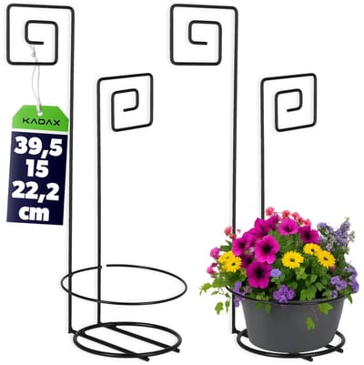 KADAX Bloempothouder, wandmand, stalen plantenhanger, wandhouder, bloemenrek voor binnen, planten, bloemenhouder, pothouder, decoratie, zwart (mander)