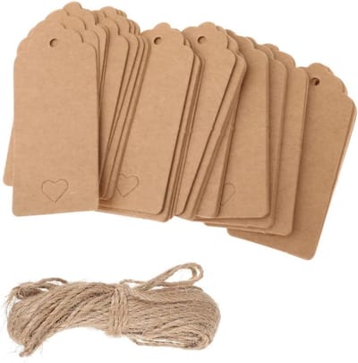 Cadeauhangers Kraftpapier - Bruine Etiketten - Cadeaus Personaliseren - Gladde Randen - 150 Stuks - Bruin