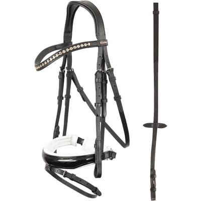 Premiere Hoofdstel Brest Black/White - Pony | Rood | Hoofdstel paard
