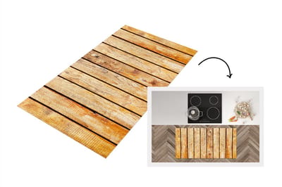 Keukenloper - Loper keuken - Hout - Plank - Vloer - 120x60 cm - Keukenloper vinyl