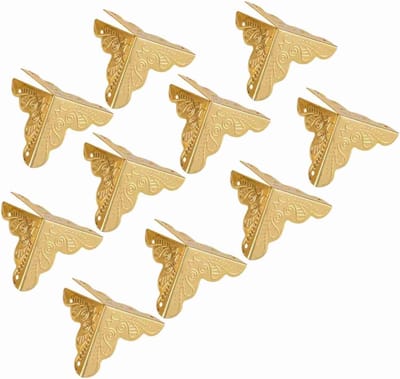 Houten Kist Hoekbeschermers - Decoratieve Randafdekking - Meubels Verfraaien - Vintage-geïnspireerd Ontwerp - 12 Stuks - Goud