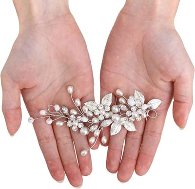 Elegante Haarband met Kristallen en Bladeren voor Bruiden, Bruidsmeisjes en Feestjes - Prachtige Haaraccessoire met Strass voor Speciale Gelegenheden