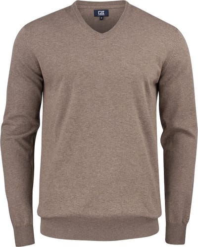 Cutter & Buck Oakville V-neck Heren 355418 - Nougat Mélange - S