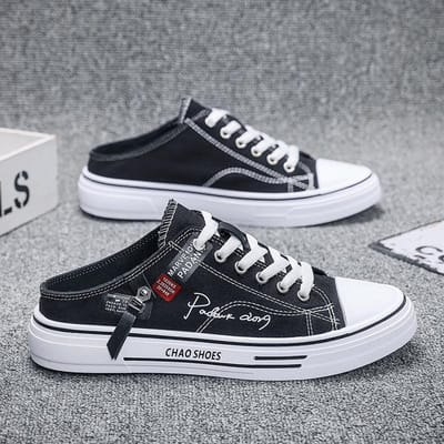 Heren Halve Pantoffels Instappers Sneakers Lage Canvas Schoenen Heren Outdoor Casual Wandelschoenen Comfortabele Ademende Gevulkaniseerde Schoenen 43