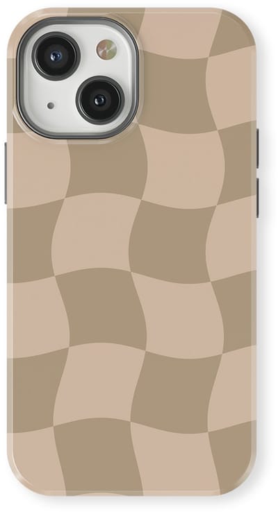 Checkered Warp Hoesje geschikt voor iPhone 13 Mini | Geschikt Voor Mag | Uniek Design Hoesje | Beschermhoes geschikt voor iPhone 13 Mini Sandwave
