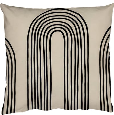 Sierkussens - Kussentjes Woonkamer - 50x50 cm - Boogvormen - Zwart - Strak