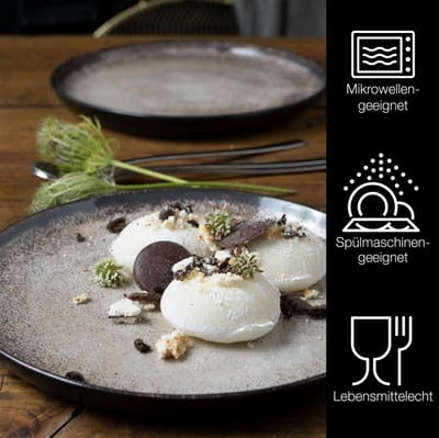 Moritz & Moritz VIDA Bordenset 6 Persoons - 6-delig Dessertborden Set - 20 cm Borden - Porselein - Beige