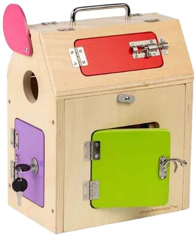 Bigjigs Houten Huis met Sloten en Grendels, 5dlg.