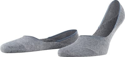 FALKE Step Medium Cut Box onzichtbar eenkleurig katoen footies heren grijs - maat 45-46