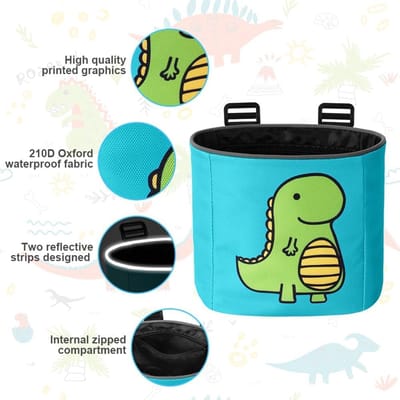 SnelShoppen - Fietsmand Kinderen, Waterdichte Afneembare Fietsmand 210D Oxford Stof, Met Schattig Cartoon Ontwerp, Ideaal Voor Jongens & Meisjes, Fiet