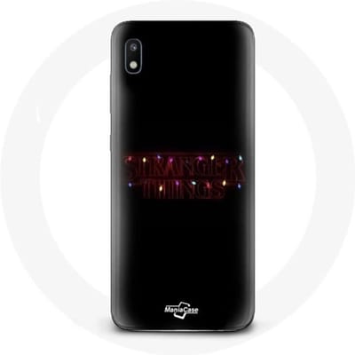 Coque pour Samsung Galaxy A10 Stranger Things Affiche Logo Joyeux noël
