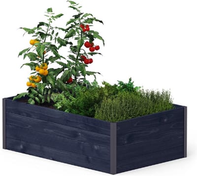 Thuys – GardenBox Verhoogd Bloembed – Van Hout – Verhoogde Moestuin – Voor Terras En Tuin – 120 x 80 x 40 CM – Zwart