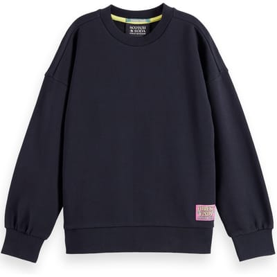 Scotch & Soda Girl Loose-fit Sweatshirt With Back Artwork Anthracite Taglia: 4 | Maglioni Outlet | kids | Bianco