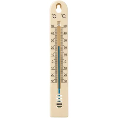 Nature Buitenthermometer - beige - 3 x 17 cm - tuin thermometer