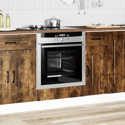 vidaXL - Ovenkast - Kalmar - bewerkt - hout - gerookt - eikenkleurig