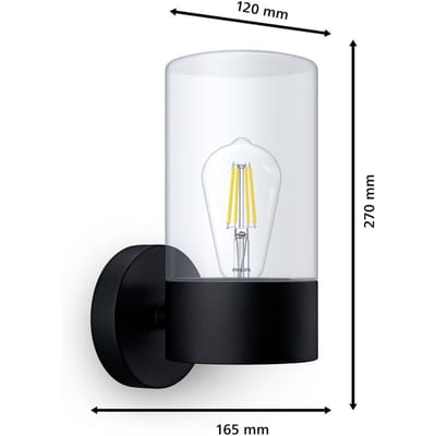 Philips Buitenwandlamp Flareon - Zwart - E27