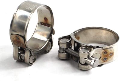 Zware RVS T-boutklem voor pijpen, 64-67mm, set van 2 - Duurzame slangklem voor industriële toepassingen