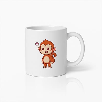 Schattige Aap Cartoon Mok – Leuke Dieren Koffiebeker Voor Kinderen en Cadeauliefhebbers