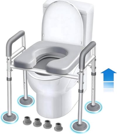 Thuys – Luxe Toiletverhoger Met Armleuning – Voor Ouderen – Met Deksel En Armleuningen – Toilet lift – Verstelbaar – Wit