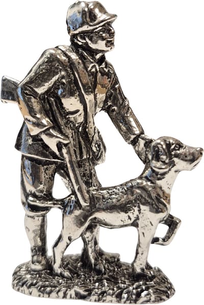 Luxe 3-D Beeldje Jager Met Jachthond Beeld Jacht Cadeau Jachtakte Jachtbeeldje Trofee Jachttrofee