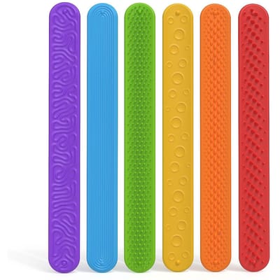 6 Stuks Fidget Speelgoed Klaparmbanden Textuur Siliconen Sensorisch Speelgoed voor Kinderen Autisme Kalmerend Sensorisch Speelgoed voor Speciale Behoeften Fidgets purple