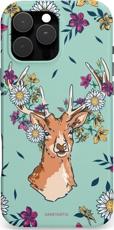 Casetastic Hoesje Geschikt voor Apple iPhone 16 Pro Max Magsafe - Stijlvolle Beschermende Duo-layer Case - Gewei bloesem