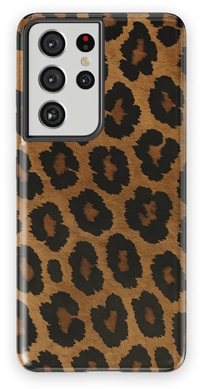 DripCase Luipaard Hoesje Samsung Galaxy S21 Ultra | Backcover met Mag | Hoesje met Dierenprint Samsung Galaxy S21 Ultra Leopard Dark