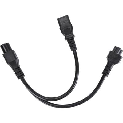 IEC 320 C6 Mannelijk naar C5+C13 Vrouwelijk Splitter Adapterkabel Y Split Stroomadapterkabel voor Laptops Bureau black