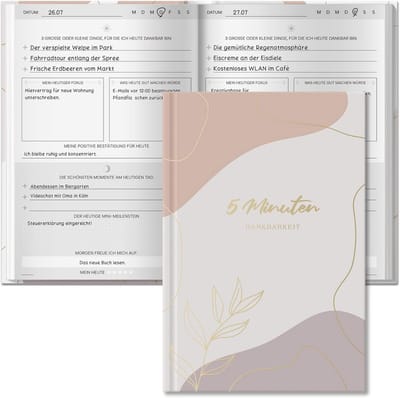 Dagboek voor Volwassenen - Mindfulness Journal - Persoonlijke Ontwikkeling - 5 Minuten Dagelijkse Reflectie - A5 Formaat - Lichtroze