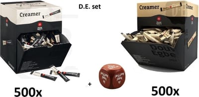 500x Douwe Egberts suiker sticks en 500x Douwe Egberts creamer sticks - koffie melk suiker thee melkpoeder suiker zakjes carnaval kantine festival thema feest