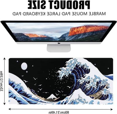 Grote Gaming Muismat XXL met Gestikte Randen 900 x 400 x 3 mm Wasbare Toetsenbordmat voor Gamers en Thuisgebruik